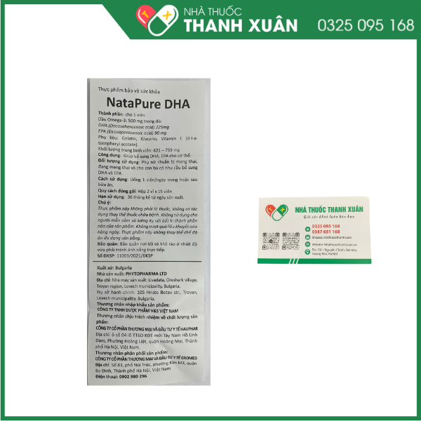 Viên uống NataPure DHA bổ sung DHA, EPA cho cơ thể